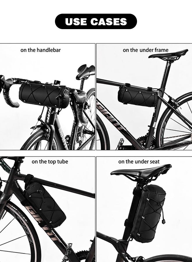 ESLNF Bike Handlebar Bag, Bicycle Front Bag Frame Storage Roll Bag Mountain Road Bikes Commuter Shoulder Bag Professional Cycling Accessories - Image 5